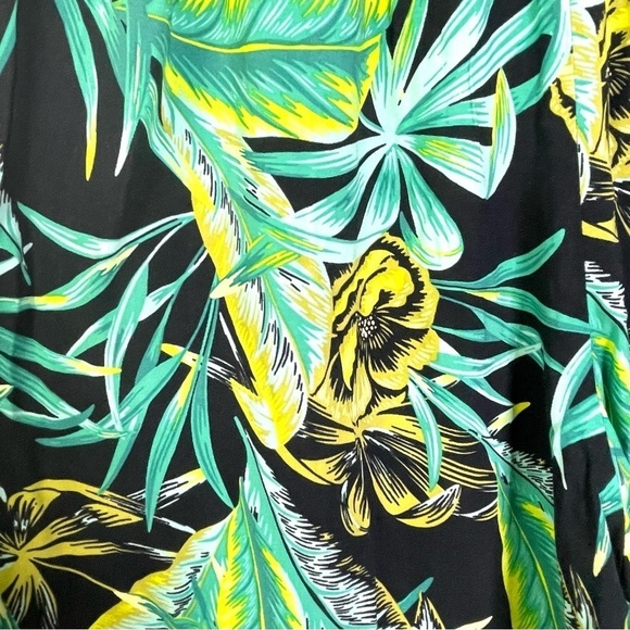 BAR III Floral Printed Black Tie Front Crop Top Long Sleeve Pants Set Sz XL/L - Picture 12 of 13